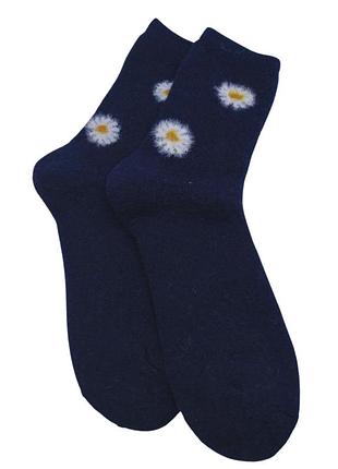 Шкарпетки теплі жіночі з вовни сhamomile no brand 924-01 синій 36-41 1 шт