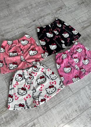 Шорти хелоу кітті | плюшеві шорти hello kitty