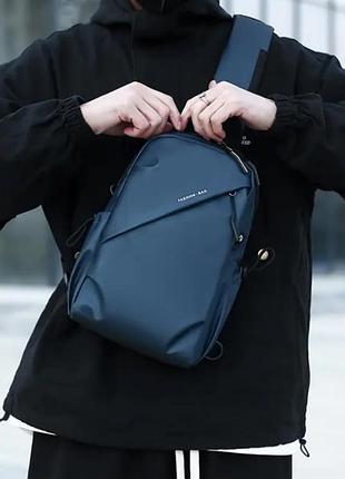 Универсальная мужская многофункциональная сумка navy blue city comfort no brand 1357-01 синий