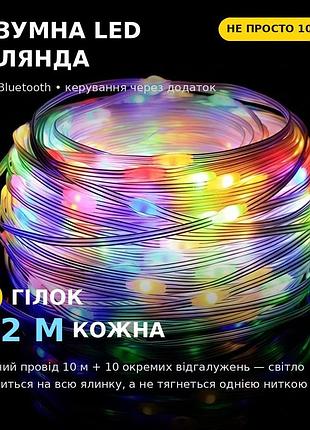 Светодиодная гирлянда 10 линий по 2 метрам с управлением через приложение smart