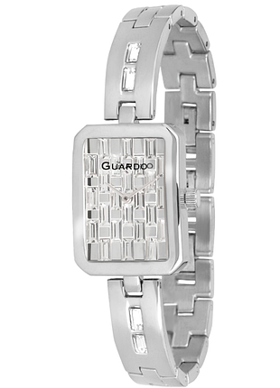Женские часы guardo premium 012699-1 стальной корпус с кристаллами стальной браслет светлый циферблат