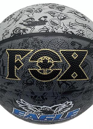 Баскетбольный мяч newt fox ball no7 черно-серый, мяч для баскетбола 620 г для игры в зале и на улице