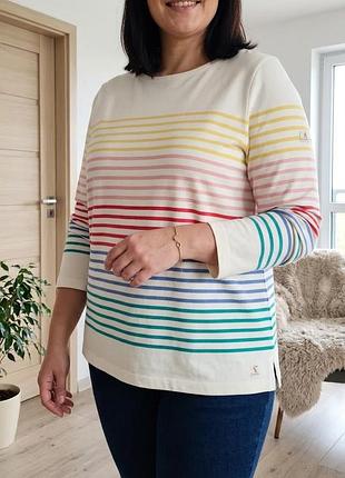 Хлопковый лонгслив joules в разноцветную полоску радуга 46-48 m-l