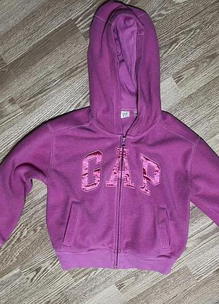 Флисовая кофта худи gap kids на молнии, размер m (8 лет / 134 см)