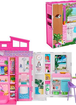 Кукольный домик barbie getaway doll house with barbie doll с аксессуарами (0194735178308)