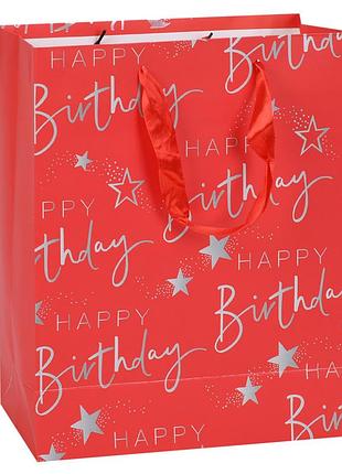 Пакет подарочный happy birthday mk 5947-m(red) размер 32х25х11 см