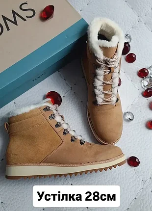 Toms оригінал замшеві водостійкі руді світло-коричневі жіночі черевики великого розміру
