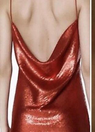 Розкішне плаття в паєтках виріз водоспад від zara 3