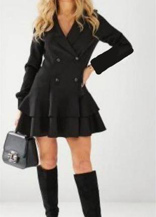 Плащ тренч короткий черный пышная юбка плащевка guess m