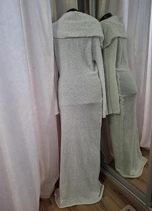 Эффектное с хомутом платье 👗 букле 5