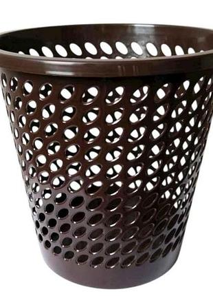 Смітник 10л коричневий офісний d29 h28 арт.od10brown пластик тм мм-пласт