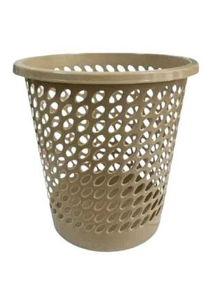 Смітник 10л бежевий офісний d29 h28 арт.od10beige пластик тм мм-пласт