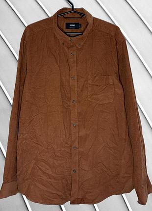 Мужская терракотовая вельветовая рубашка jacamo xl xxl 54 56 джакамо вельветовая рубашка с длинным рукавом jacamo xl xxl