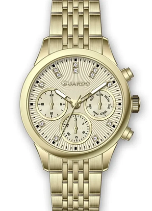 Жіночий годинник guardo premium 012822-2 золотистий корпус золотистий браслет шампань циферблат з датою