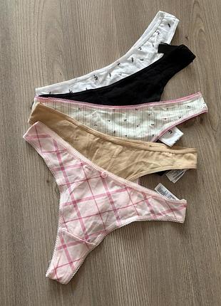 Бавовняні трусики стрінги комплект primark