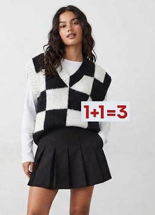 1+1=3 🎁 в'язана шахматна жилетка від zara