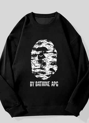 Кофта чоловіча bape чорна з принтом