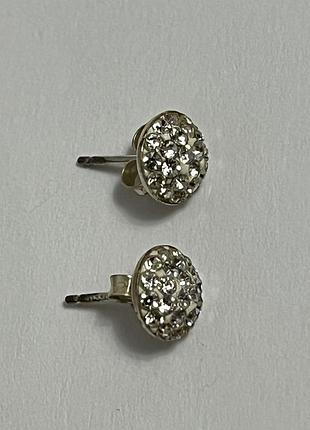 Срібні сережки-пусети,925 проба. 4