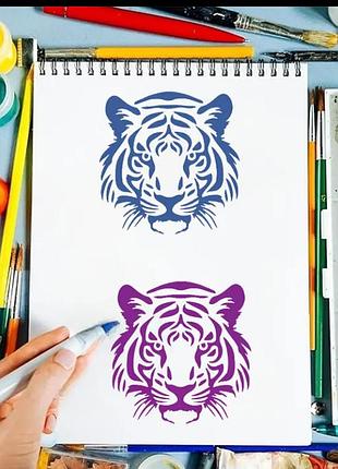 Багаторазовий трафарет тигр 🐯 5