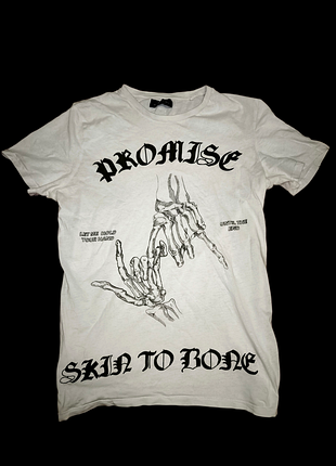 Bershka стильна футболка з принтом скелетів "promise - skin to bone" 🔥