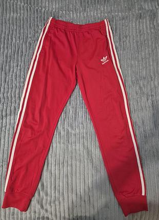 Спортивні штани жіночі adidas червоні на зріст 164 см