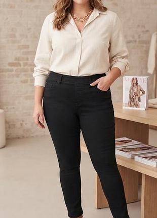 Еластичні чорні джинси джегінси slim 18 розмір pep&co слім скіні стрейч батал великий розмір