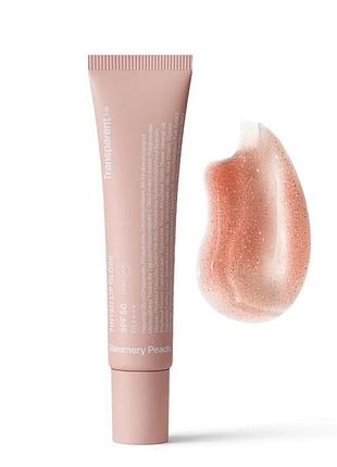 Сонцезахисний бальзам для губ transparent-lab shimmery peach spf 50 15 мл