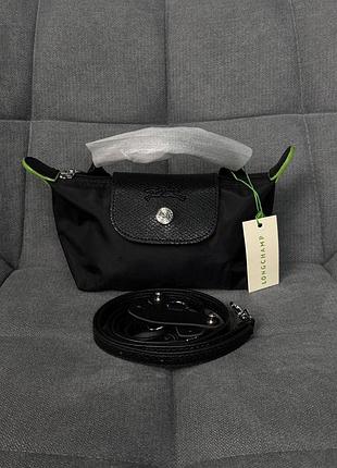 Сумка longchamp le pliage mini чорна