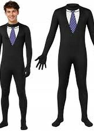 Карнавальный костюм zentai черный морфсьют зентай смокинг вторая кожа morphsuits комбинезон 130 см геловін хеллоуин