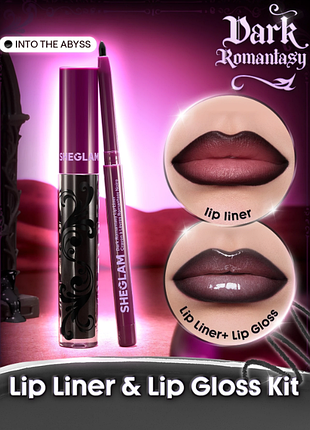Набор для губ sheglam dark romantasy lip liner + lip gloss kit - into the abyss (6294)
