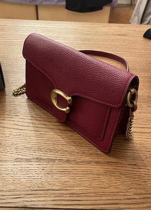 Сумка жіноча coach бордова маленька