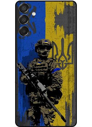 Силиконовый бампер чехол для samsung m15 с рисунком зсу украина воин