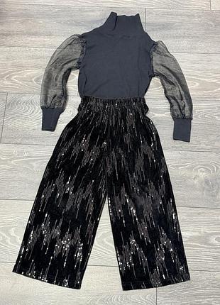 Ошатний костюм для дівчинки zara та pepco чорний