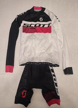 Женский велокостюм, велокомплект, велосипедик+ джерси scott size m/l