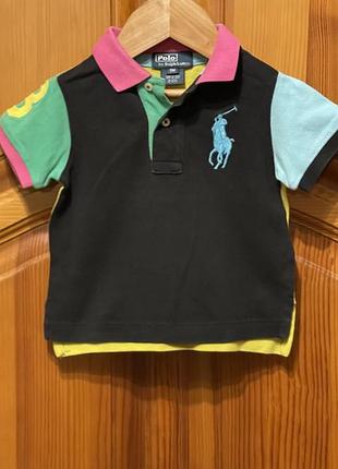 Футболка - поло на мальчика, 100% хлопок, polo ralph lauren p. 9 м