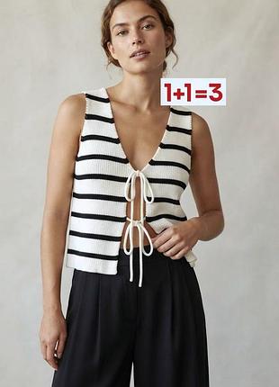 1+1=3 🎁 в'язана жилетка на зав'язках у смужку від asos