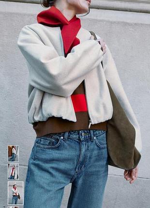 Куртка жіноча zara бомбер бежева, розмір l