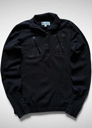 Чорний жіночий лонгслів armani exchange