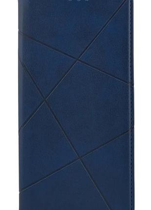 Чехол книжка business leather для samsung galaxy a08 / a085 на магните с подставкой синий