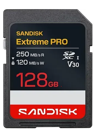 Карта памяти sandisk 128gb sdxc uhs-i u3 v30 extreme pro (sdsdxxj-128g-gscin)