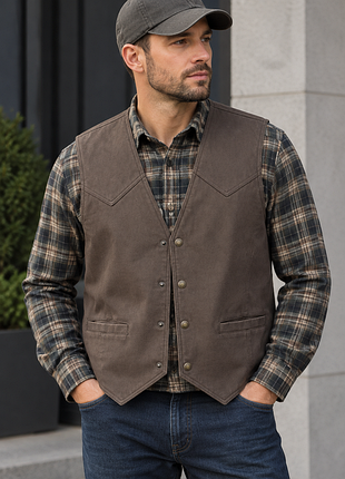 Мужской жилет john f. gee leather wear, р. 60-62р, эко-кожа!