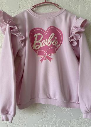 Світшот для дівчинки h&m рожевий з принтом barbie