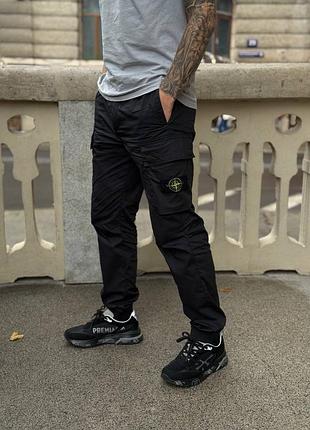 Чоловічі спортивні штани stone island cargo чорні