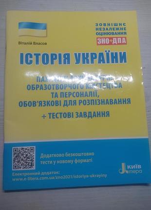 Книга история украины нмт достопримечательности архитектуры и персоналии - власлов, буква