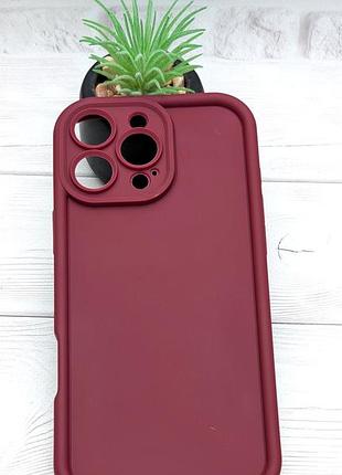 Уцінка !!! чохол shock case для apple iphone 16 pro max бампер силіконовий цвіт бордовий уцінка!!!