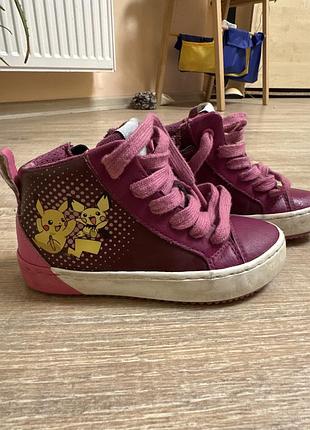 Високі рожеві кеди geox j kalispera pokémon 26 р оригінал