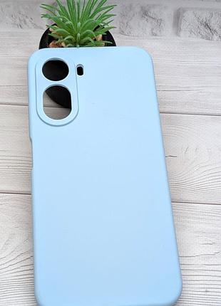 Уценка !!! чехол silicone cover для xiaomi redmi a7 pro 4g бампер с микрофиброй светло-голубой уценка !!!