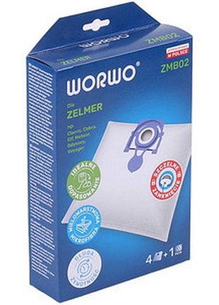 Набор мешков zmb02k worwo (4 шт) для пылесосов zelmer> bosch