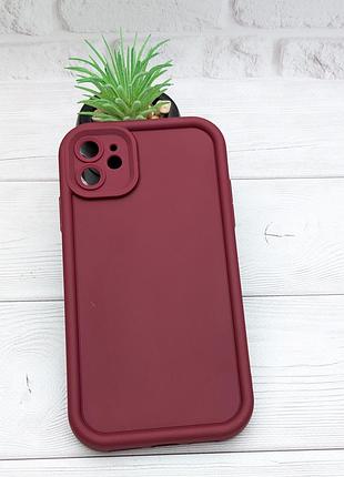 Уценка !!! чехол shock case для apple iphone 11 бампер силиконовый цвет бордовый уценка !!!
