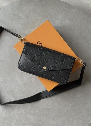 Сумка louis félicie pochette bag vuitton monogram empreinte leather b